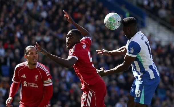 Brighton vs Liverpool Babak Pertama Skor 1-1