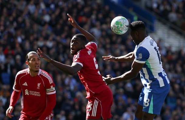 Brighton vs Liverpool Babak Pertama Skor 1-1